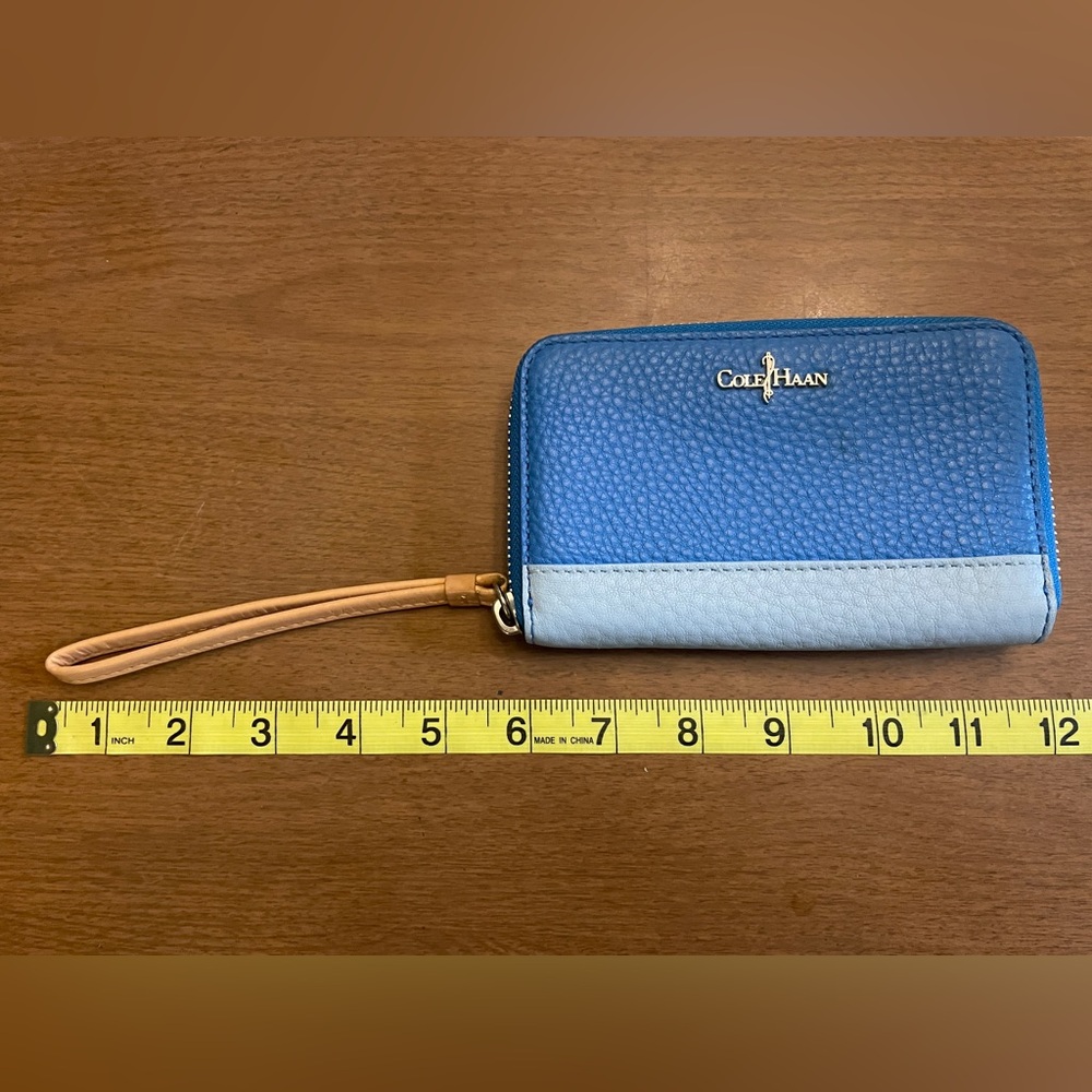 Cole Haan Two-Tone Blue Leather Wristlet